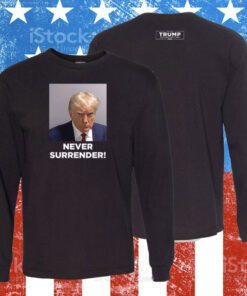 Trump Never Surrender Lady’s Cropped Hoodie Shirt