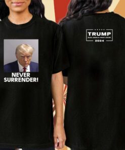 Trump Never Surrender Lady’s Fleece Cropped Hoodie Shirt