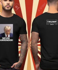 Trump Never Surrender Lady’s Fleece Cropped Hoodie Shirt