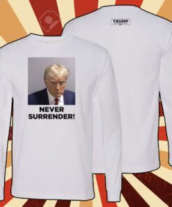 Trump Never Surrender Lady’s Fleece Cropped Hoodie Shirt