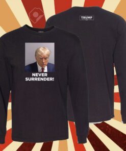 Trump Never Surrender Lady’s Fleece Cropped Hoodie Shirt