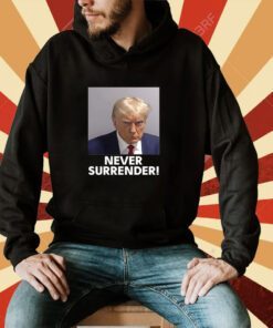 Trump Never Surrender Lady’s Fleece Cropped Hoodie Shirt