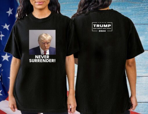 Trump Never Surrender Women Flowy Cropped Shirt