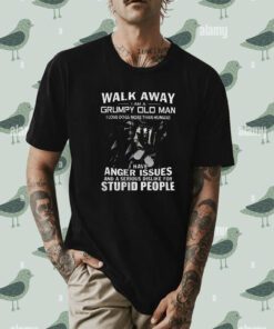 Walk Away I Am A Grumpy Old Man I Love Dogs More Than Humans Shirt