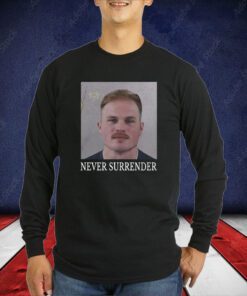 Zach Bryan Never Surrender Mugshot Tee Shirt
