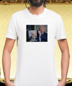 Donald Trump Shows Off Trump Mugshot Never Surrender Sticker