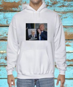 Donald Trump Shows Off Trump Mugshot Never Surrender V-Neck Shirt