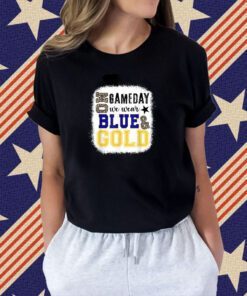 On Gameday Football We Wear Gold And Blue Leopard Shirt