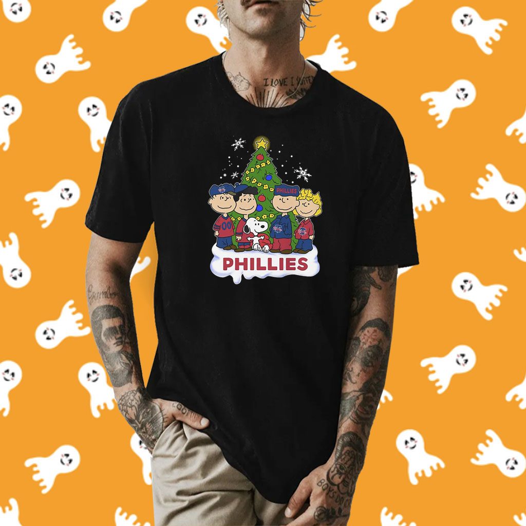 Philadelphia Phillies Snoopy Peanuts Christmas Xmas T-Shirt - ReviewsTees