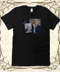 Trump Shows Off Trump Mugshot Never Surrender Long Sleeve Shirt