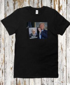 Trump Shows Off Trump Mugshot Never Surrender Sweatshirt