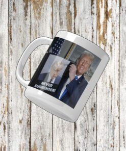 Trump Shows Off Trump Mugshot Never Surrender Sweatshirt