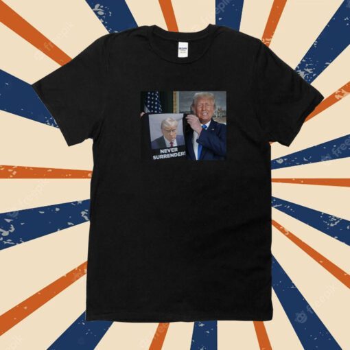 Donald Trump Shows Off Mugshot Never Surrender Shirt