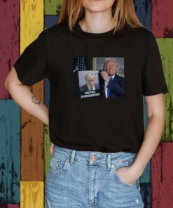 Trump Shows Off Trump Mugshot Never Surrender Tank Top Shirt