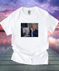 Trump Shows Off Trump Mugshot Never Surrender Youth Shirt