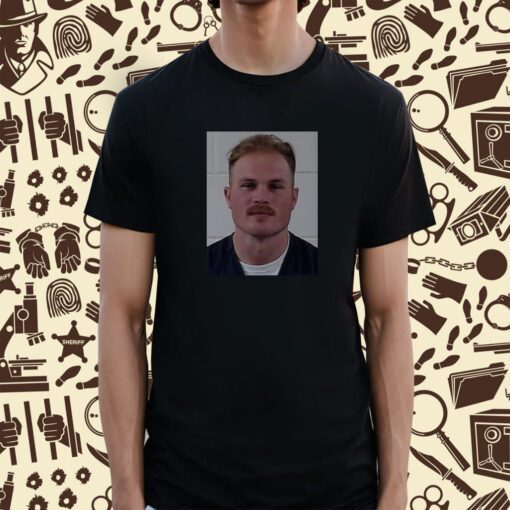 Official Zach Bryan Mugshot T-Shirt In Zach We Trust