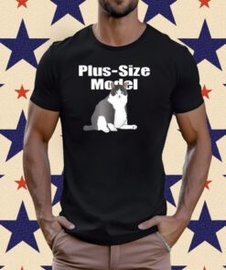 Alan Roberts Wearing Plus-Size Model Cade Cat T-Shirt