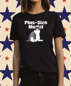Alan Roberts Wearing Plus-Size Model Cade Cat T-Shirt