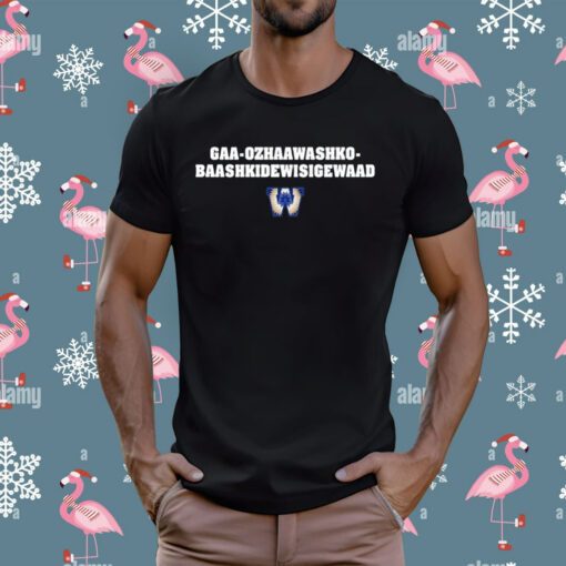 Coach O'shea Wearing Gaa-Ozhaawashko-Baashkidewisigewaad Tee Shirt