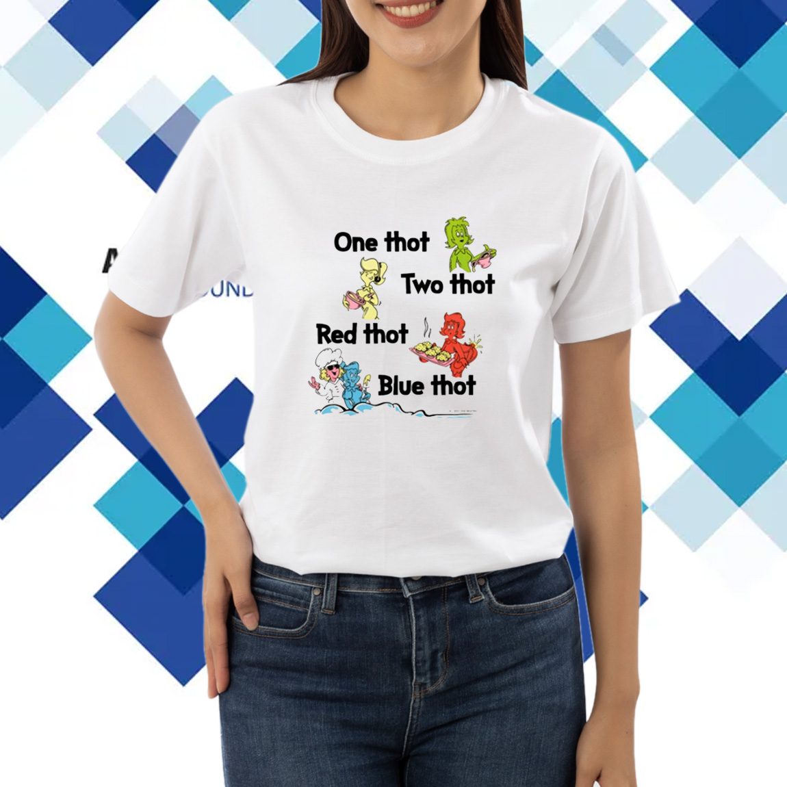 Creamium One Thot Two Thot Red Thot Blue Thot T-Shirt