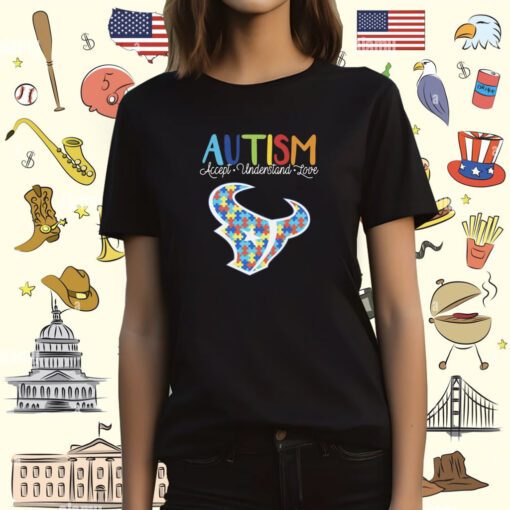 Houston texans NFL autism awareness accept understand love T-Shirt