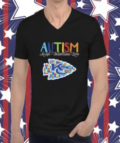 Kansas city Chiefs NFL autism awareness accept understand love T-Shirt