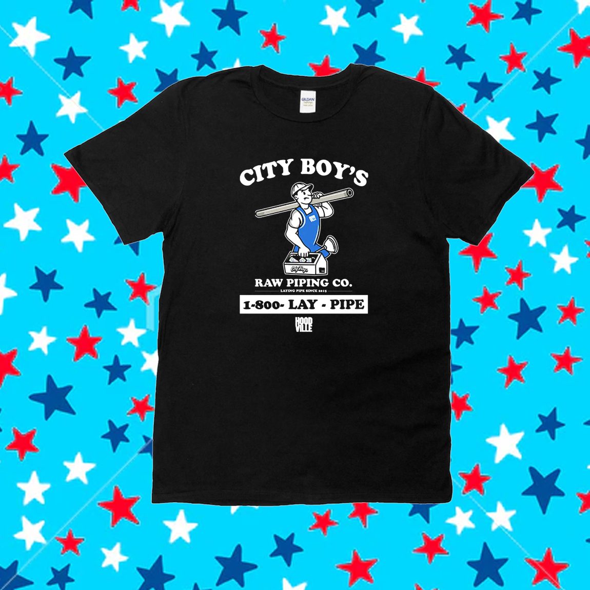 Lay Pipe City Boy’s Raw Piping Co 1-800 Lay Pipe Hoodville Shirt
