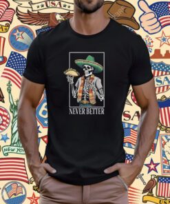 Never Better Skeleton Taco Halloween Mexican Gift T-Shirt