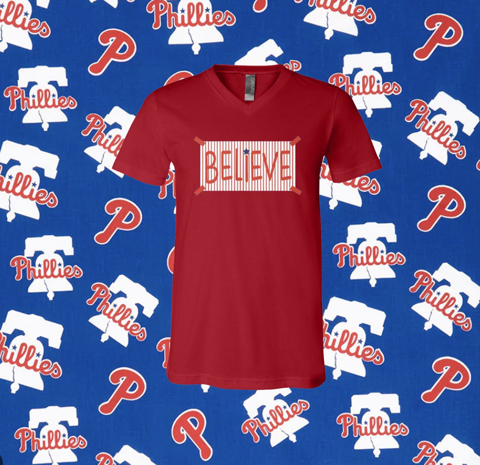 Philadelphia Phillies Believe V-neck Shirt - ReviewsTees