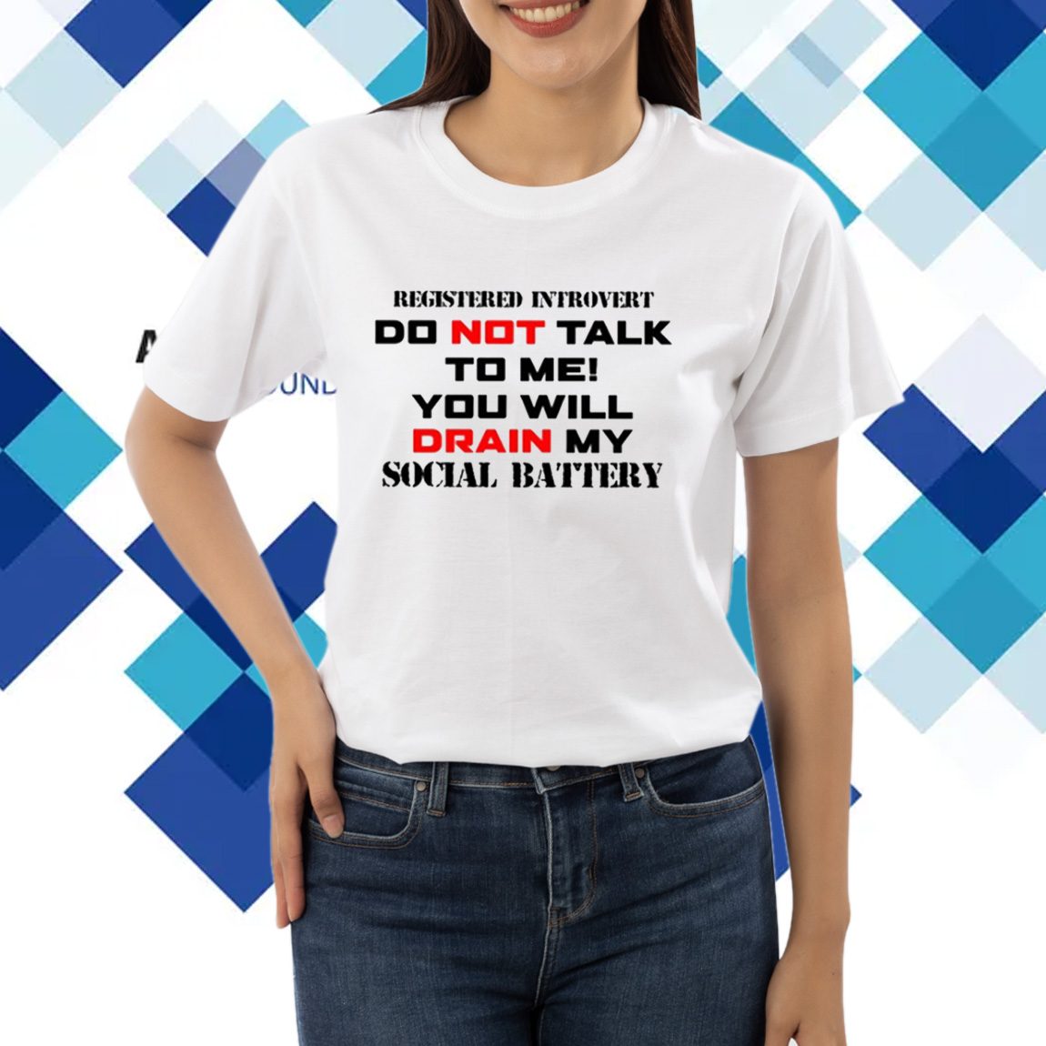 Registered Introvert Do Not Talk To Me You Will Drain My Social Battery T-Shirt