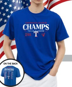 Texas Rangers Fanatics Branded 2023 American League Champions Roster Shirt