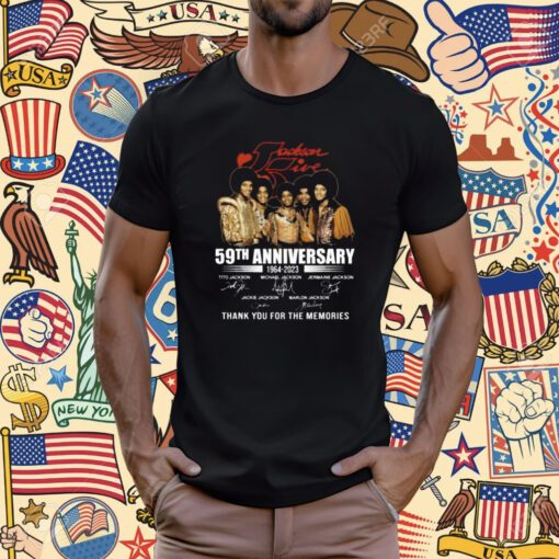 The jackson 5 59th anniversary 1964 2023 thank you for the memories signatures T-Shirt