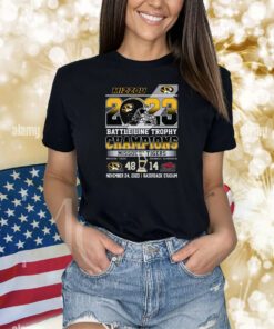 2023 Battle Line Trophy Champions Missouri Tigers 48 – 14 Arkansas Razorbacks November 24, 2023 Razorback Stadium T-Shirts