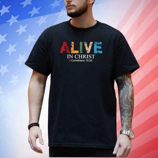 Alive In Christ Print Casual Shirt