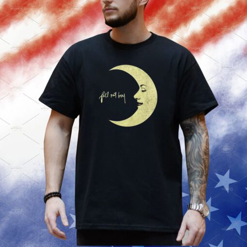 Fall Out Boy Moon Logo Boyfriend Fit Girls Tee Shirt