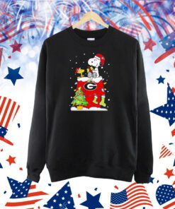 Georgia Bulldogs Ugly Christmas Snoopy Woodstock TShirt