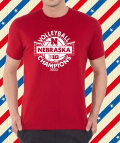 Nebraska Huskers 2023 Big Ten Women’s Volleyball Regular Season Champions Locker Room T-Shirt