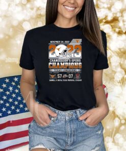 November 24, 2023 Chancellor’s Spurs Champions Texas Longhorns 57 – 07 Texas Tech Red Raiders Darrell K Royal Texas Memorial Stadium T-Shirts