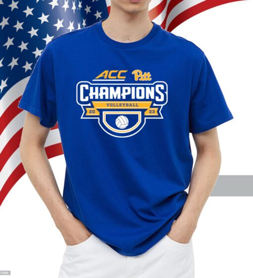 Pitt Panthers 2023 Acc Women’s Volleyball Regular Season Champions Locker Room T-Shirt