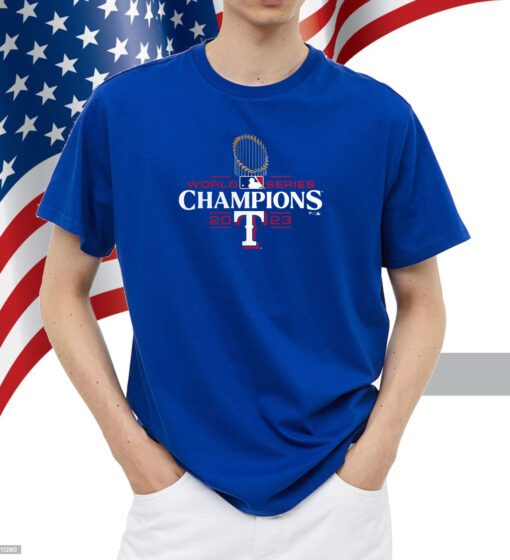 Texas Rangers Fanatics Branded 2023 World Series Champions Official Logo T-Shirt