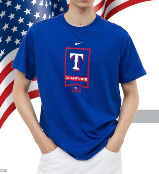 Texas Rangers Nike 2023 World Series Champions Banner T-Shirt