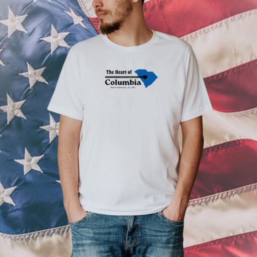 The Heart Of Columbia Bluetile Skateboards Est. 2001 T-Shirt
