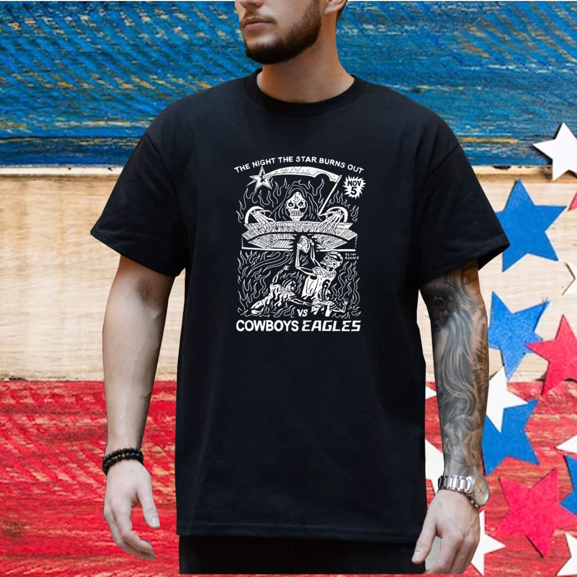 The Night The Star Burns Out Vs Cowboys Eagles Shirt - Teebreat