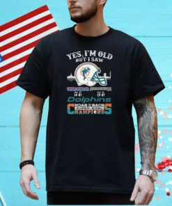 Yes I’m Old But I Saw City Helmet Miami Dolphins Back 2 Back Super Bowl Champions Shirt