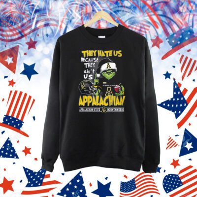 Appalachian State Mountaineers Grinch Hate Us TShirt