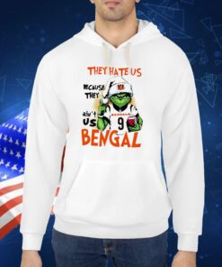 Cincinnati Bengals Grinch Joe Burrow They Hate Us Because Ain’t Us Nfl Christmas TShirt