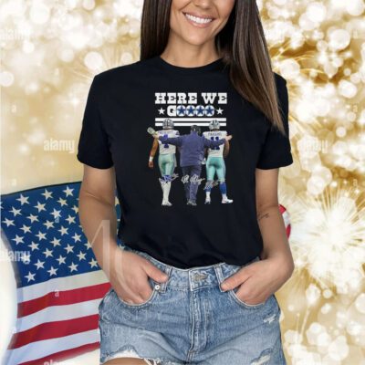 Dallas Cowboys Mccathy Prescott Parsons Here We Go Shirts