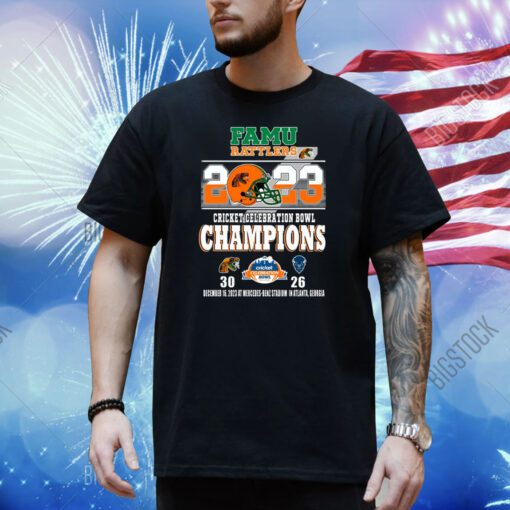 Famu Rattlers 2023 Cricket Celebration Bowl Champions Florida A&M 30 – 26 Howard Bison December 16, 2023 AT Mercedes-Benz Stadium In Atlanta, Georgia Shirt