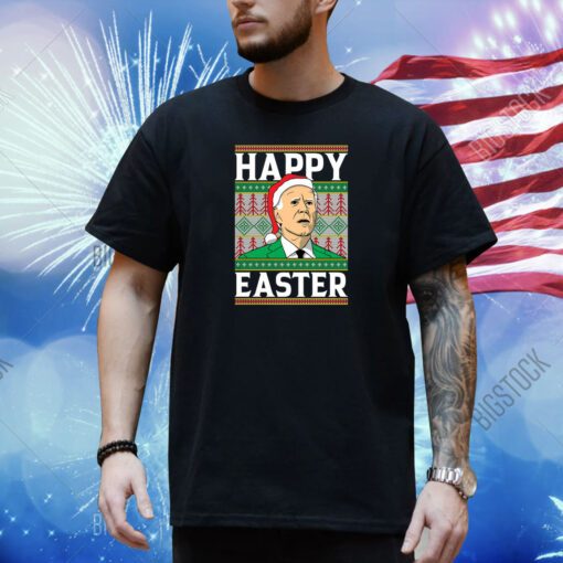 Happy Easter Hilarious Sleepy Confused Joe Biden Happy Holidays Merry Christmas Jolly Santa Claus Shirt