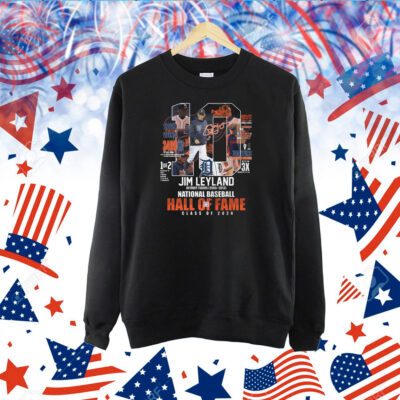 Jim Leyland Detroit Tigers 2006-2013 National Baseball Hall Of Fame Class Of 2024 T-Shirt